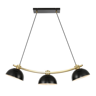 Luminaire suspendu 3 lumières, doré