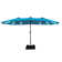Hoskie 181'' x 106'' Outdoor Double-Sided Rectangular LED Light Market Umbrella With Base and Cover
