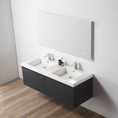 Meuble-lavabo flottant à double cuve Annaliya