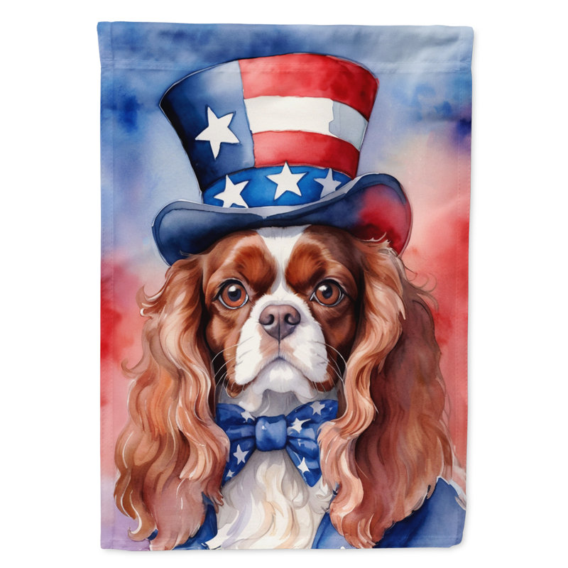 Drapeau patriotique du jardin américain, Brun cavalier Spaniel