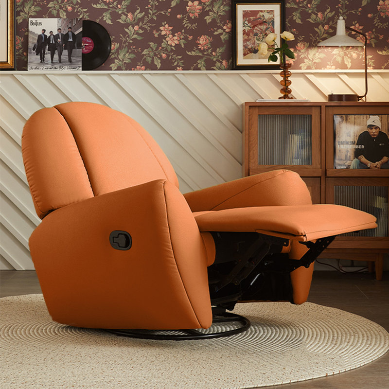 Tianda Faux Leather Recliner, Orange