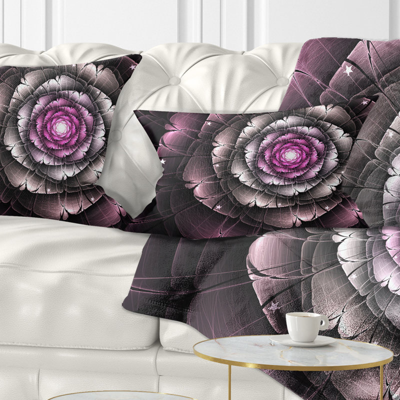 Coussin lombaire à fleur fractale floral