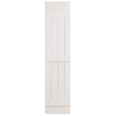 Three Batten Four Board Closed Vinyl Shutters Pair