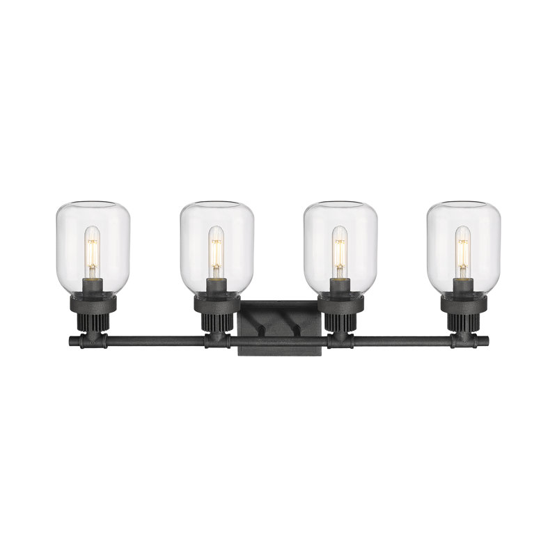 Arelis 4 - Light Dimmable Vanity Light, Clear, Weathered Zinc