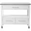 Chariot de cuisine rectangulaire en acier inoxydable blanc Elixabeth