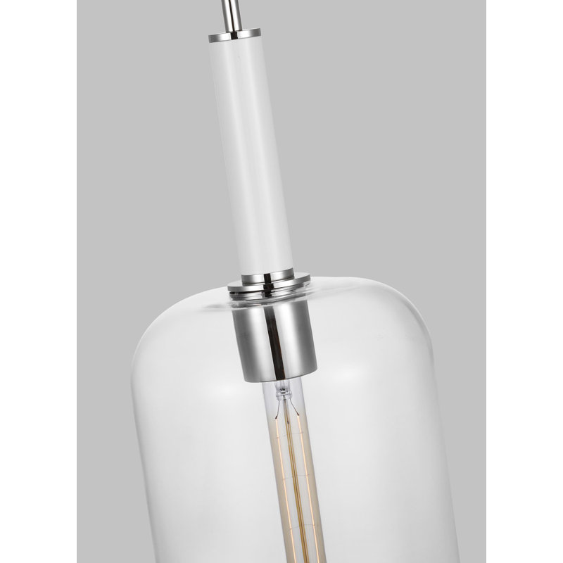 Luminaire suspendu cylindrique Emilia, Nickel poli