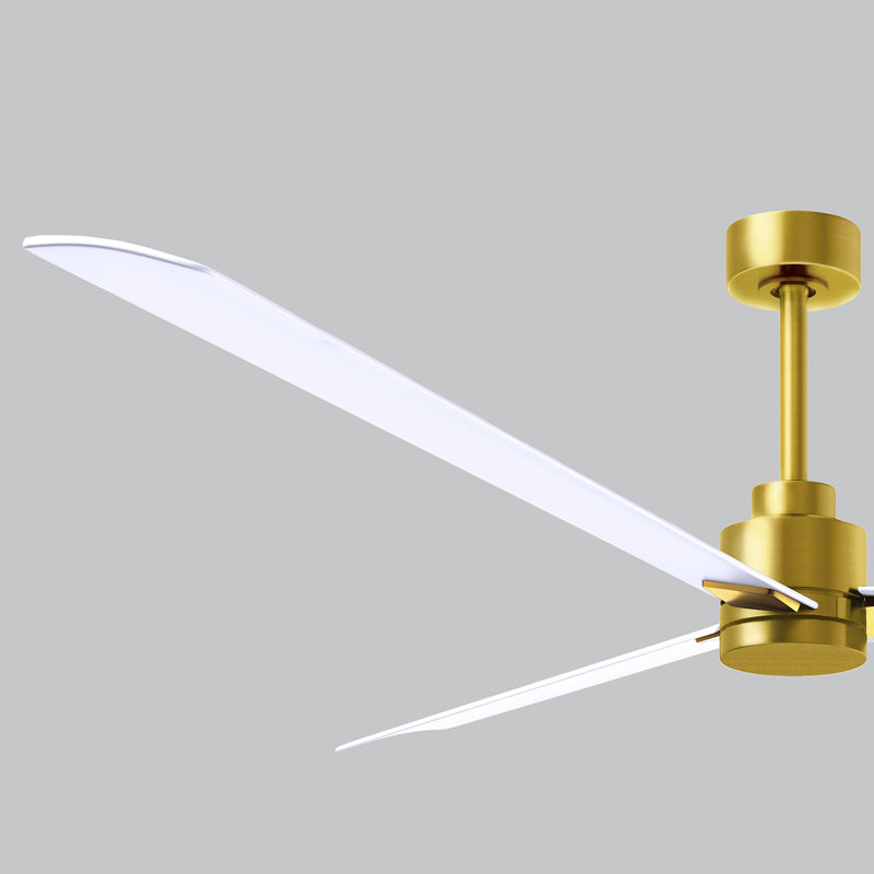 Ventilateur de plafond Alessandra 72, Laiton brossé, Blanc mat