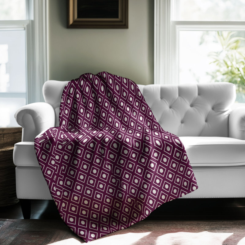 Mauve Dot Dot - 1 pièce Sherpa Premium, L 60 po x L 80 po
