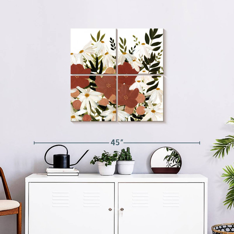 Harnek fleurs en terre cuite I, H 26 po x l 26 po