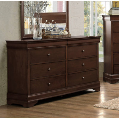 Louis Phillipe Style Bedroom Furniture 1Pc Dresser Of 6X Drawers Hidden Drawers Wooden Furniture