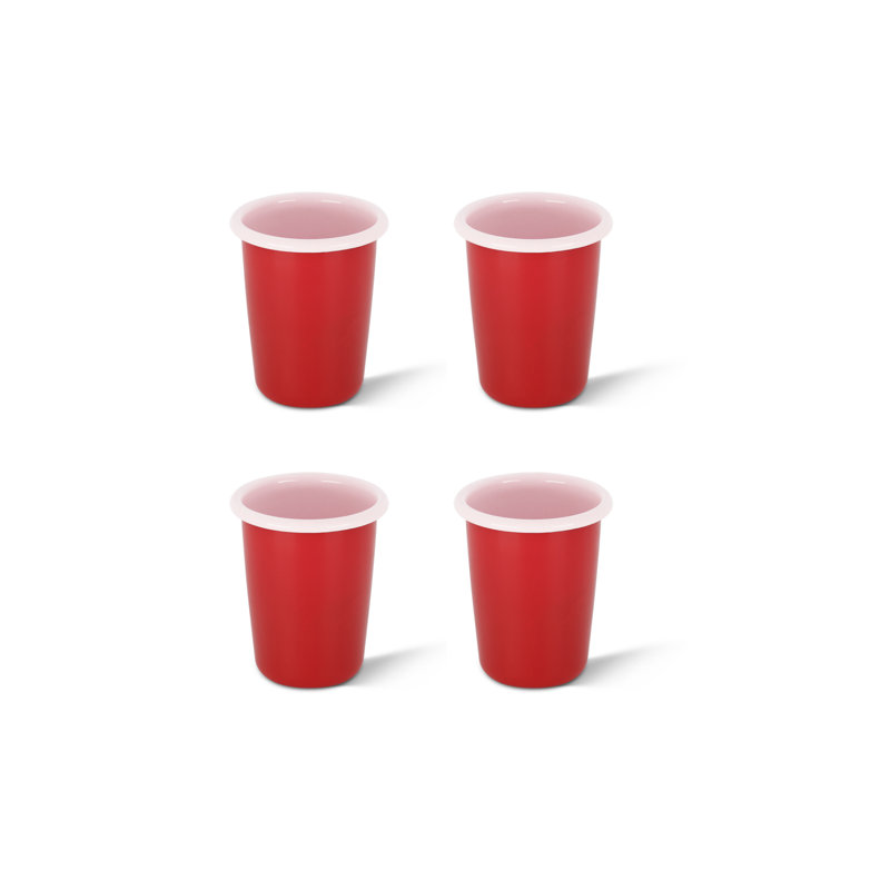 S/4 Small Enamel Tumbler - Two Tone, Red