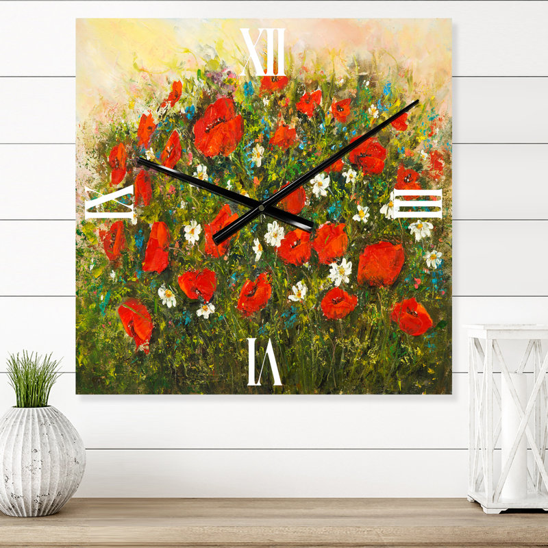 Horloge murale Wildflowers in the Fields, Petit