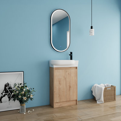 Derwent 23 Inch Vanity, 23 bathroom vanity with top, 23 inch bathroom vanity, 23" Single Bathroom Vanity Set, 23'' Single Sink Vanity with 2 Doors and Ceramic Basin Sink