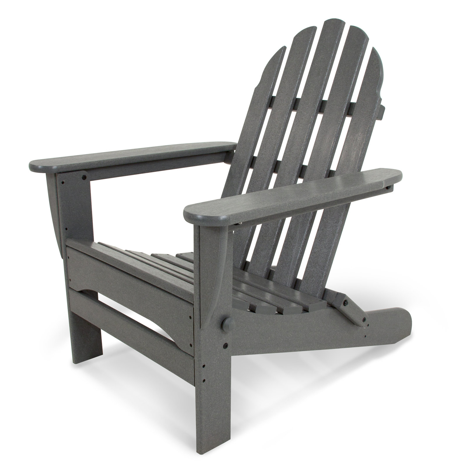 POLYWOOD Classics Folding Adirondack, Slate Gray
