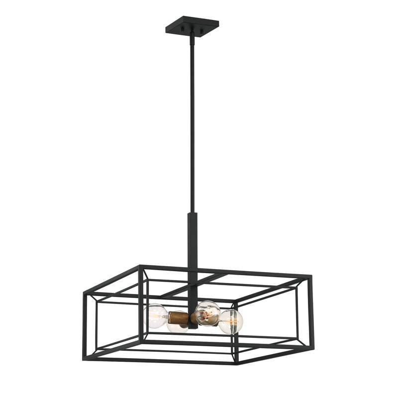 Luminaire suspendu rectangulaire à 4 lumières Akina