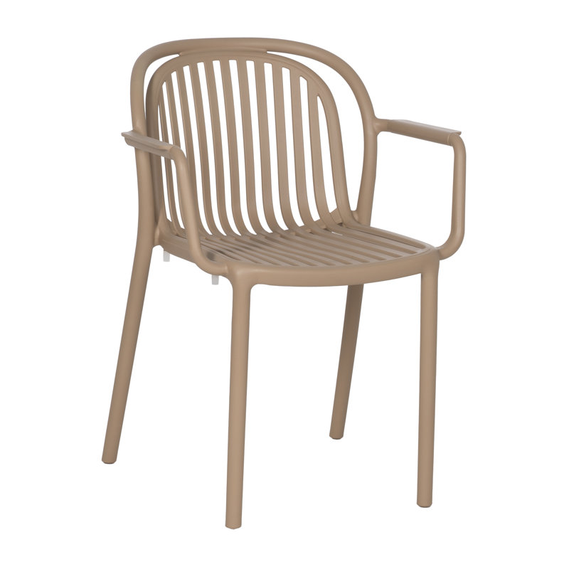 Stacking Patio Dining Armchair, Beige