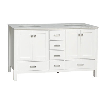 Claudett 60'' Double Bathroom Vanity with Top