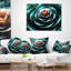 Fractal Flower Clear Turquoise Art - coussin imprimé floral-89809009-89809011