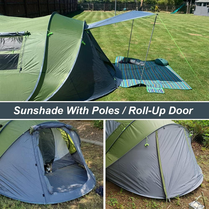 Tente Pop Up Instant 6 personnes, tentes pour 4 à 6 personnes, Vert