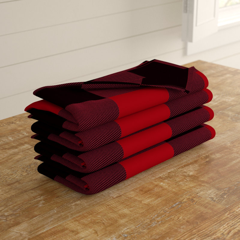 Serviette de table en coton 20 po Dannyell Buffalo, Rouge
