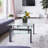 Rectangle Black Glass Coffee Table, Clear Coffee Table,Modern Side Center Tables For Living Room,Living Room Furniture-669971697-669971709