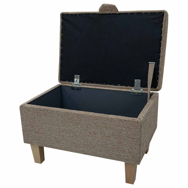 50.8cm Wide Rectangle Solid Colour Footstool Ottoman with Storage, Beige