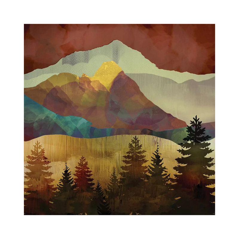 Arbres d'automne - impression, Blanc, Toile tendue, H 12 po x l 12 po x P 1,5 po
