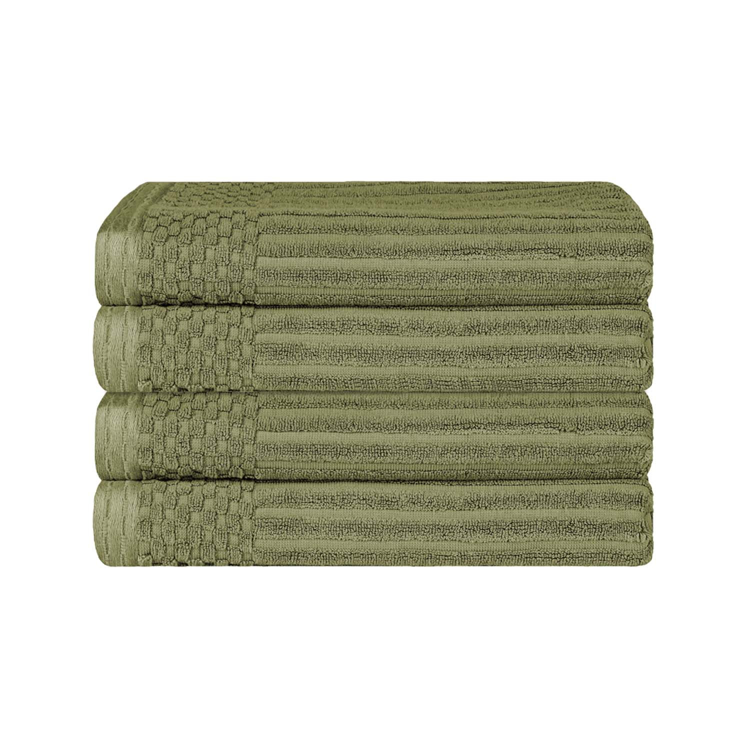 Ribbed Cotton Bath Towel, Sage
