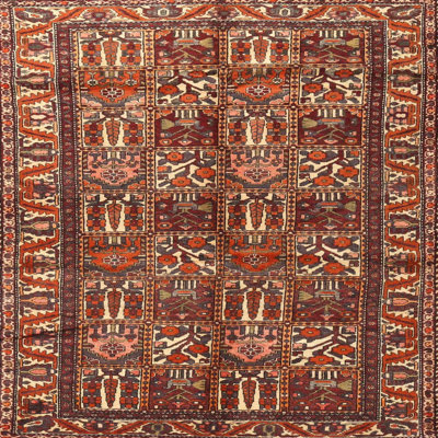 Tapis orange / rouge / beige