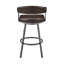 Tabouret pivotant en similicuir Robinett avec base et accoudoirs en métal-349604301-351080143-351080179