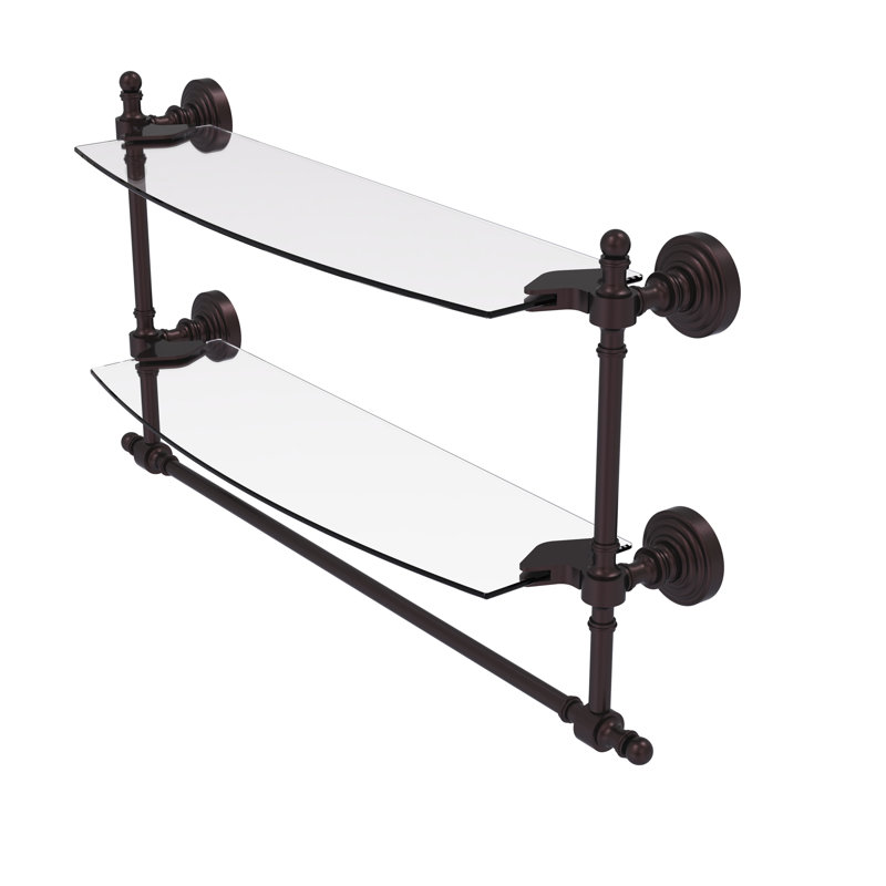 Retro Wave 2 Piece Tiered Shelf, Antique Bronze