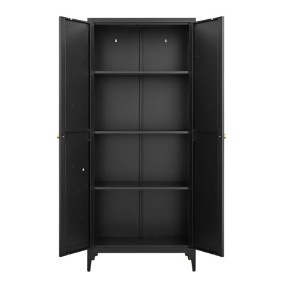 Metal Pantry Cabinet With Adjustable Shelves, 2-door Steel Storage Locker, 180lbs Per Shelf, Space Saver For Kitchen, Office by Gracie Oaks