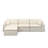108" L-Shaped Cloud Modular Sectional Sofa For Living Room, Deep 3-Seat Couch With Ottoman, Beige-827140589