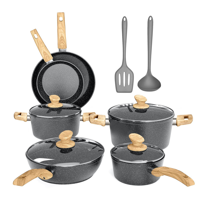 Non-Stick Aluminum Cookware Set, Grey