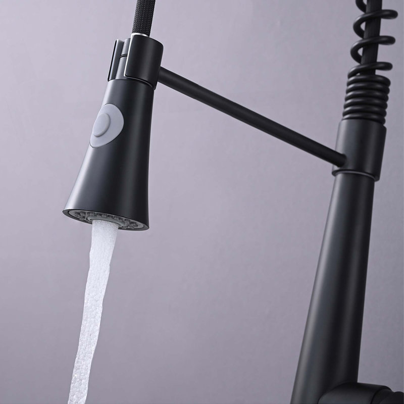 Robinet de cuisine commercial avec pulvérisateur rétractable et tête d'arrosage magnétique