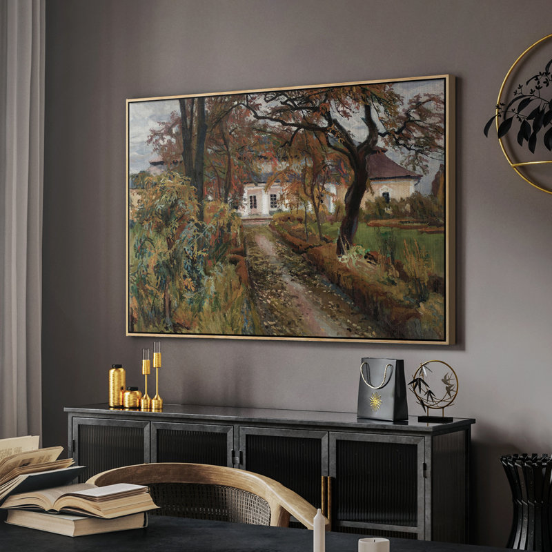 Paysage rétro - DLXI - impression, H 17 po x l 25 po x P 2 po, Toile argentée avec cadre flottant