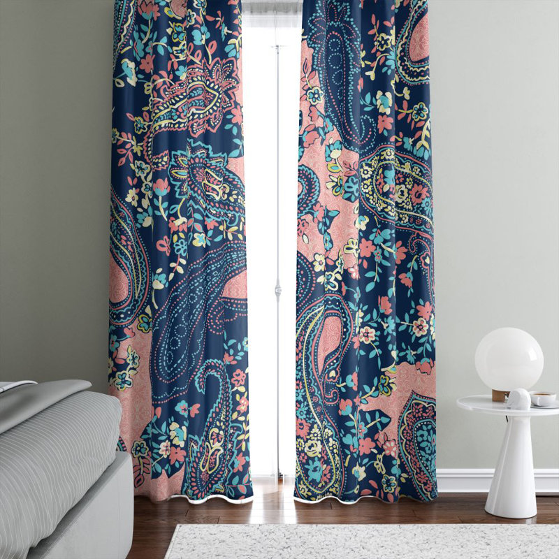 Paire de rideaux semi-transparents Paisley, L 20 po x L 82 po