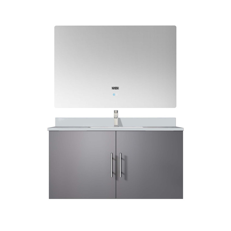 Bath Vanity With Faucet Set And LED Mirror, Grey