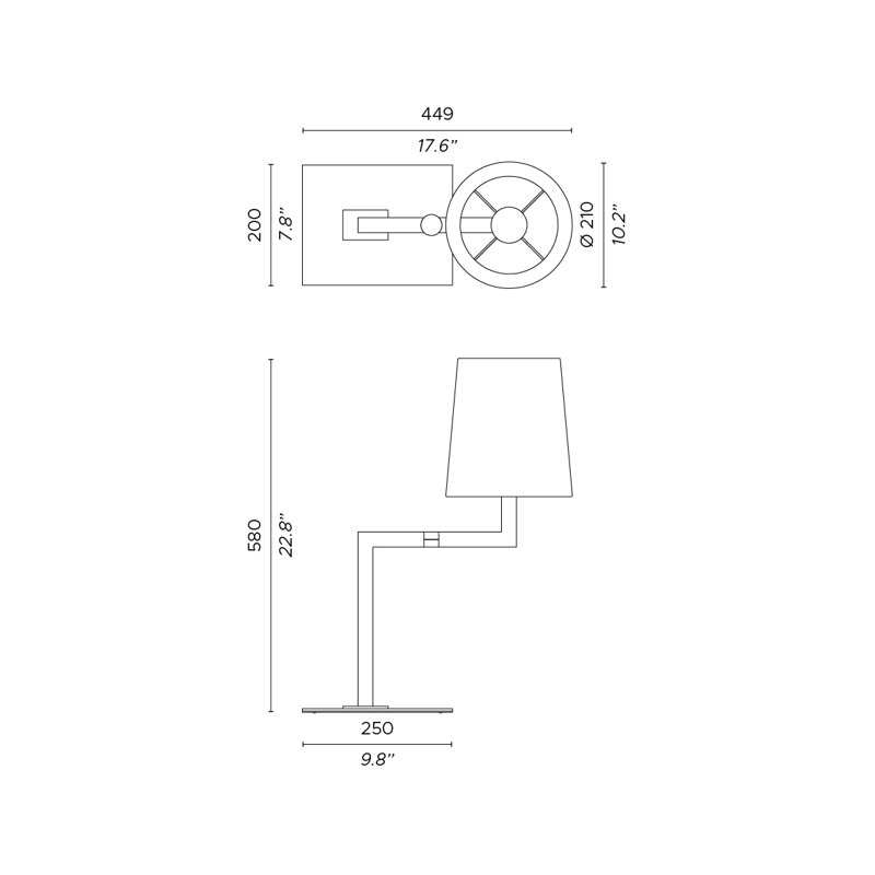 Tonda Desk Table Lamp, Matte Black Silk