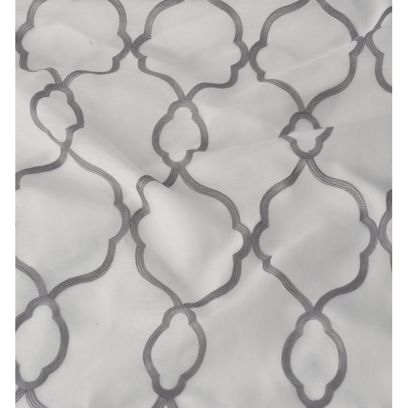 Brigit Semi Sheer Curtain Pair, Gray, 50" W x 84" L