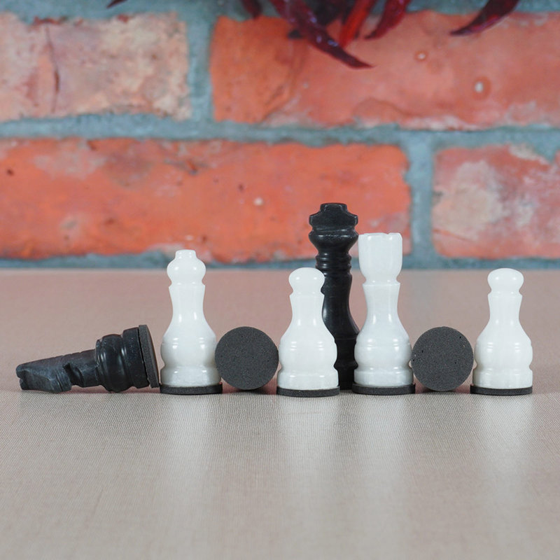 RADICALn Handmade 18'' L Marble Chess Game Set, Black/Bronze