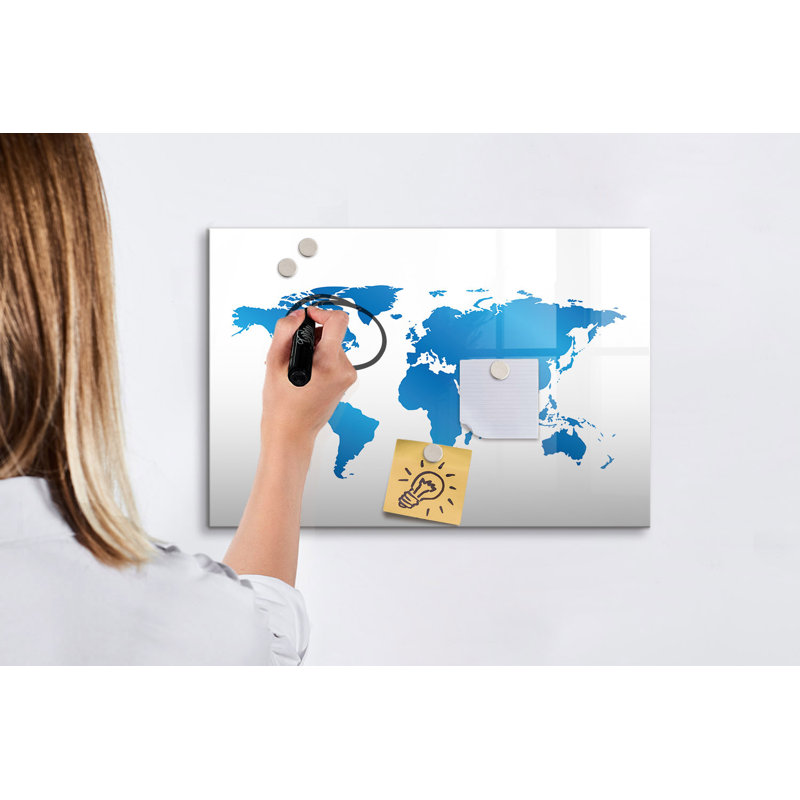 World Map Magnetic Wall Mounted Dry Erase Board