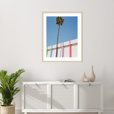 «Palm Springs II» par Criswell, impression sur bois encadrée