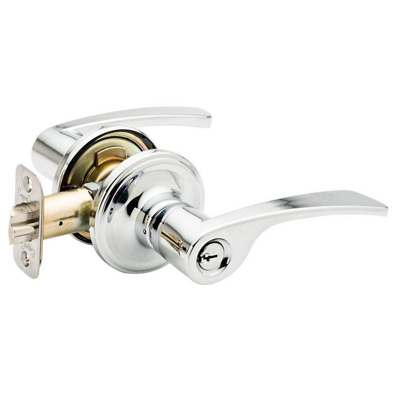 Residential Keyed (Entry) Door Lever, Polished Stainless