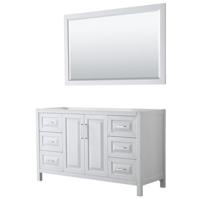 Base de meuble-lavabo simple pour salle de bain 59" avec miroir seulement Daria