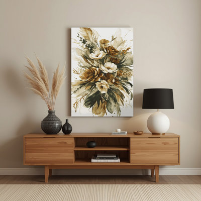 Aquarelle, art mural 79 beige en métal