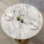 Table de salle à manger ronde en marbre de 47 po, table de cuisine moderne avec plateau en faux marbre ultrabrillant et base en acier inoxydable pour la salle à manger, cuisine (table seulement)-1459791310