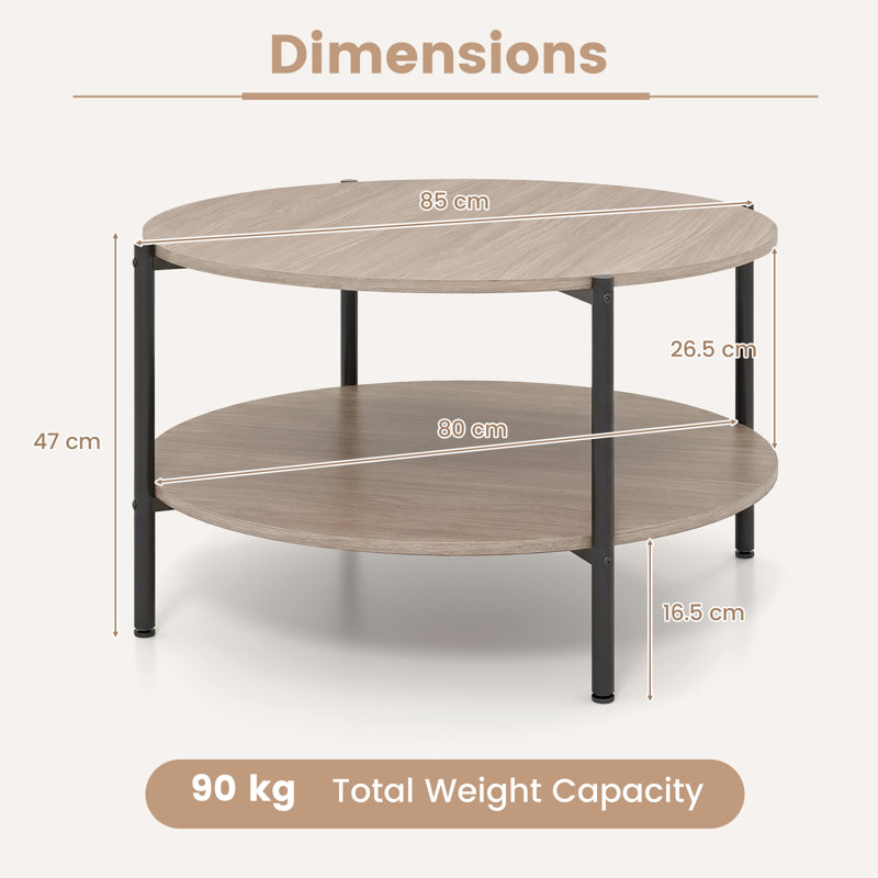 Coffee Table with Storage, Grey