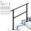 Rails en métal pour les marches extérieures, rampe d'escalier extérieure de 2 à 3 marches, balustrade 40 po x 36 po, balustrade de terrasse, balustrade en fer forgé noir avec trousse d'installation pour marches en béton