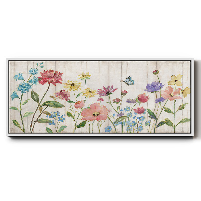 Fleurs sauvages sur toile encadrée, H 20 po x l 50 po